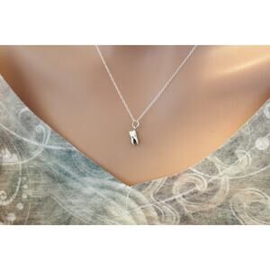 Sterling Silver Tooth Necklace, Realistic Tooth Charm Necklace